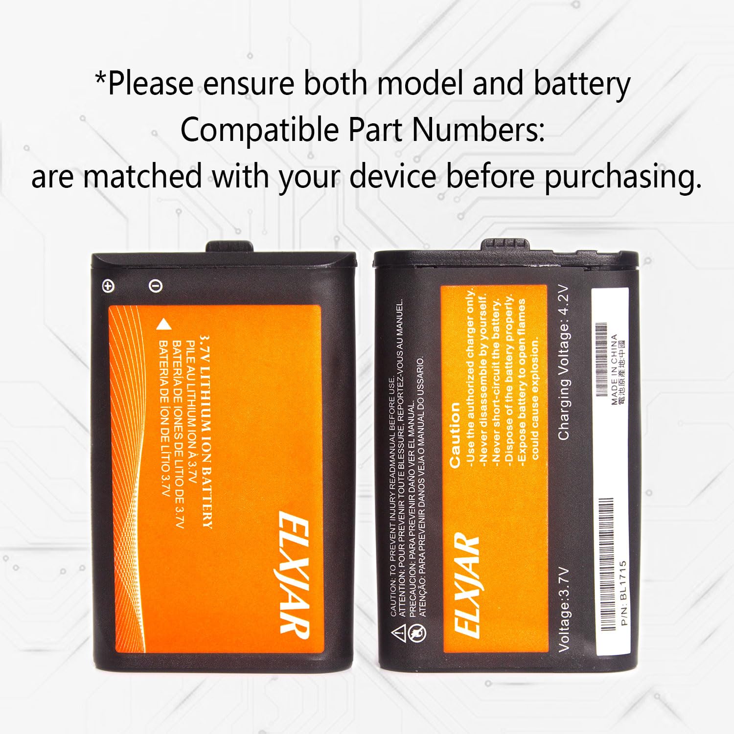 Amazon.com: hflexgrad (2-Pack) 3.7V 1700mAh Li-Ion Battery
